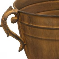 Fioriera effetto ruggine vaso in metallo Ø22,5 cm H32,5 cm