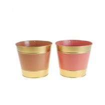Fioriera vaso da fiori in metallo cachepot Ø13cm H12cm 4pz