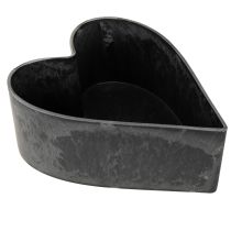 Prodotto Ciotola decorativa in plastica a forma di cuore per piante, antracite, 13×16×6,5cm