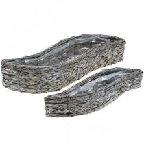 Vaso per piante, vaso per piante grigio 48,5/31,5 cm set da 2