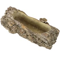 Prodotto Fioriera tronco d&#39;albero in pietra artificiale con funghi 36×18×12,5cm