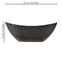 Prodotto Vaso per piante con scanalature, barca per piante, antracite, 24 cm
