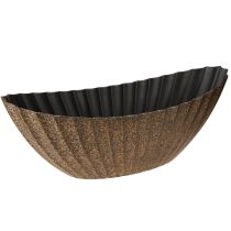 Prodotto Vaso per piante con scanalature ovale antracite oro 41,5×16×16cm