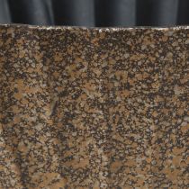 Prodotto Vaso per piante con scanalature ovale antracite oro 41,5×16×16cm