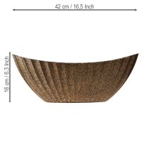 Prodotto Vaso per piante con scanalature ovale antracite oro 41,5×16×16cm