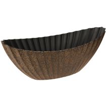 Prodotto Vaso per piante con scanalature ovale barca antracite oro 36cm
