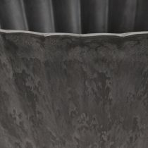 Prodotto Vaso per piante con scanalature ovale barca antracite 36cm