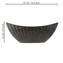 Prodotto Vaso per piante con scanalature ovale barca antracite 36cm