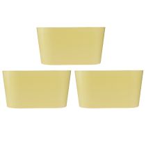 Prodotto Ciotola per piante ovale gialla decorativa in plastica 20×10×11cm 3 pezzi