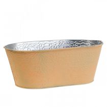 Vaso per piante vaso per fiori in metallo ovale arancione 25x14,5x10cm