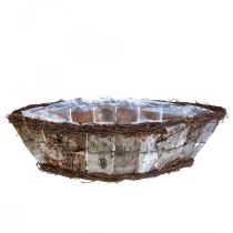 Prodotto Vaso per piante jardiniere ovale corteccia di betulla viti 36x13x12cm