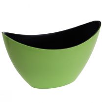 Ciotola decorativa verde barca per piante ovale 20 cm x 9 cm x 12 cm
