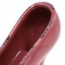 Scarpa da donna per fioriera in ceramica crema, rosa, rosa assortita 20 × 6 cm H12 cm 3 pezzi