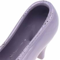 Scarpa da donna con fioriera in ceramica lilla 20 × 6 cm H12 cm