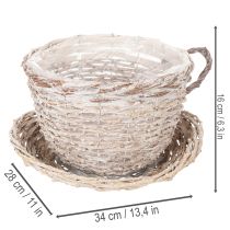 Prodotto Cestino con tazza e piattino decorativo, grande decorazione da tavola 34 cm