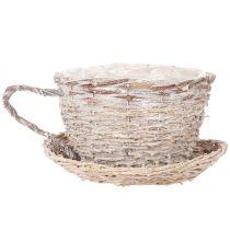 Prodotto Cestino con tazza e piattino decorativo, grande decorazione da tavola 34 cm