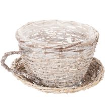 Prodotto Cestino con tazza e piattino decorativo, grande decorazione da tavola 34 cm