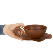 Prodotto Vaso da fiori con sottovaso, finitura ruggine, Ø19,5cm, H8cm