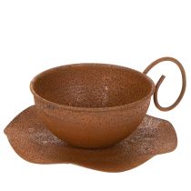 Prodotto Vaso e sottovaso vintage color ruggine, Ø17,5 cm H6 cm