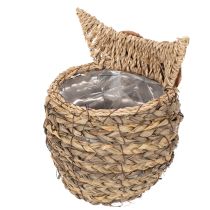 Prodotto Decorazione a forma di gufo intrecciata a mano per davanzale, 18 cm