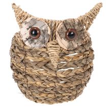Prodotto Decorazione a forma di gufo intrecciata a mano per davanzale, 18 cm