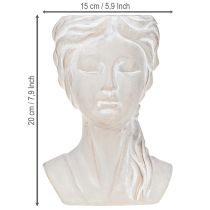 Prodotto Vaso da fiori busto femminile vintage in pietra fusa H20cm
