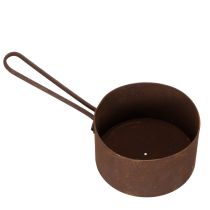 Prodotto Vaso per piante in metallo, fioriera, sottovaso color ruggine, oggetto decorativo, Ø20cm H11cm