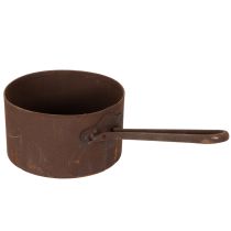 Prodotto Vaso per piante in metallo, fioriera, sottovaso color ruggine, oggetto decorativo, Ø20cm H11cm
