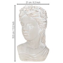 Prodotto Scultura di donna Vaso da fiori Pietra fusa Aspetto antico 33,5cm