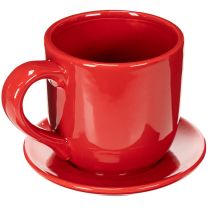 Prodotto Grande tazza decorativa con piattino, adatta anche come vaso per piante, 17 cm