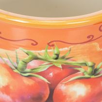 Prodotto Set di vasi Motivo pomodoro Vasi in ceramica decorativi per arredamento retrò e piante 14 cm, set da 3