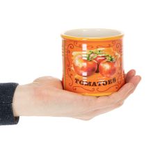 Prodotto Set di vasi Motivo pomodoro Vasi in ceramica decorativi per arredamento retrò e piante 14 cm, set da 3