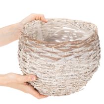 Prodotto Cesto rotondo intrecciato, grande cesto decorativo per piante, 23 cm