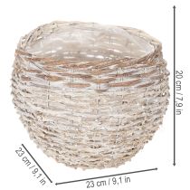 Prodotto Cesto rotondo intrecciato, grande cesto decorativo per piante, 23 cm