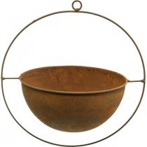 Ciotola decorativa in metallo decoro ad anello patina decorazione appesa Ø27cm