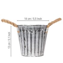 Prodotto Vaso per piante con manici, fioriera in metallo, vaso decorativo per piante Ø14,5 cm