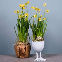 Vaso di Pasqua Uovo con gambe Bianco Ø13cm H21cm