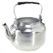 Vaso per piante in metallo decorativo brocca d&#39;acqua argento vintage Ø15cm