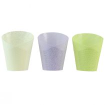 Prodotto Vaso per piante in carta intrecciata verde, giallo, viola Ø7cm A13cm 12 pezzi