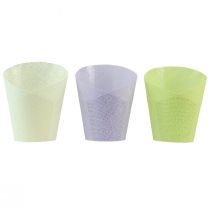 Prodotto Vaso per piante carta intrecciata verde giallo viola Ø9cm A18cm 9 pz