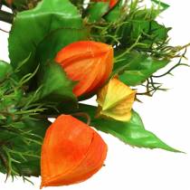 Prodotto Ghirlanda di physalis artificiale, arancione e verde, Ø28 cm, decorazione autunnale