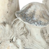 Prodotto Decorazione a forma di fungo in pietra fusa grigio bianco lavato 21,5×18×22cm