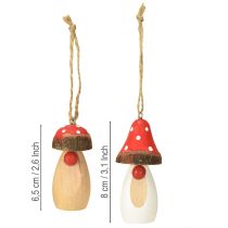 Prodotto Funghi da appendere in legno bianco, marrone assortiti 6,5/8 cm 8 pz