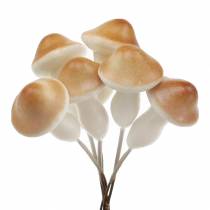 Funghi su filo natura 2cm 48 pezzi
