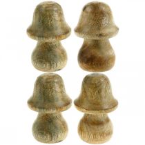 Fungo in legno di mango fungo in legno naturale decorazione autunnale Ø5cm H7.5cm 6 pezzi