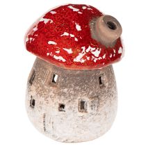 Prodotto Casa a forma di fungo, faro, statuetta decorativa in amanita muscaria con camino, 10 cm, 2 pezzi
