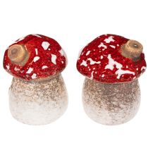 Prodotto Decorazione per la casa a forma di fungo: Amanita muscaria in miniatura, 6 cm, 2 pezzi
