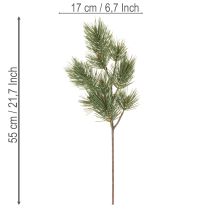 Prodotto Ramo di pino artificiale decorativo, 55 cm, 3 pezzi