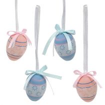 Uova di plastica da appendere 4cm mix blu-rosa 36pz