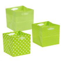 Sacchetto di plastica 12 cm x 12 cm x 12 cm di colore verde. 12 pezzi